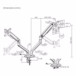 AISENS DT32TSR-297 Supporti a parete per TV 32" Scrivania Nero, Bianco - Vista aggiuntiva 7