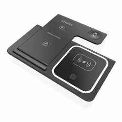 AISENS ASCH-15W3WC043-BK Caricabatterie per dispositivi mobili Auricolare, Telefono cellulare, Smartphone, Orologio intelligente Nero USB Carica wireless Ricarica rapida Interno