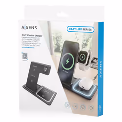 AISENS ASCH-15W3WC043-BK Caricabatterie per dispositivi mobili Auricolare, Telefono cellulare, Smartphone, Orologio intelligente Nero USB Carica wireless Ricarica rapida Interno - Vista aggiuntiva 7