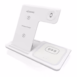 AISENS ASCH-15W3WC044-W Caricabatterie per dispositivi mobili Auricolare, Telefono cellulare, Smartphone, Orologio intelligente Bianco USB Carica wireless Ricarica rapida Interno