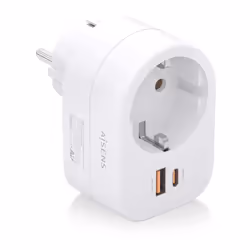 AISENS ASPS-1A1C06-W, Interno, AC, Bianco