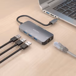 AISENS ASUC-6P019-GR replicatore di porte e docking station per laptop Cablato USB 3.2 Gen 1 (3.1 Gen 1) Type-C Grigio - Vista aggiuntiva 5