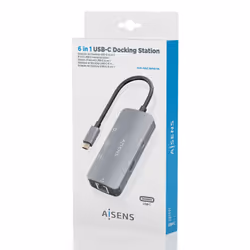 AISENS ASUC-6P019-GR replicatore di porte e docking station per laptop Cablato USB 3.2 Gen 1 (3.1 Gen 1) Type-C Grigio - Vista aggiuntiva 7