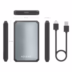 AISENS ASE-2529B contenitore di unità di archiviazione Box esterno HDD/SSD Nero, Grigio 2.5" - Vista aggiuntiva 5