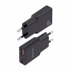 AISENS ASCH-30W2P047-BK Caricabatterie per dispositivi mobili Fotocamera, MP3, MP4, Telefono cellulare, Navigatore, Computer portatile, Console portatile, Smartphone, Tablet, Universale Nero AC Ricarica rapida Interno