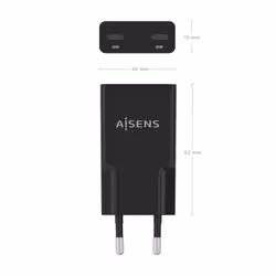 AISENS ASCH-30W2P049-BK Caricabatterie per dispositivi mobili Fotocamera, MP3, MP4, Telefono cellulare, Navigatore, Computer portatile, Console portatile, Smartphone, Tablet, Universale Nero AC Ricarica rapida Interno - Vista aggiuntiva 4