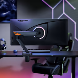 AISENS DT49TSRRGB-347 Supporti a parete per TV 124,5 cm (49") Scrivania Nero, Grigio - Vista aggiuntiva 4
