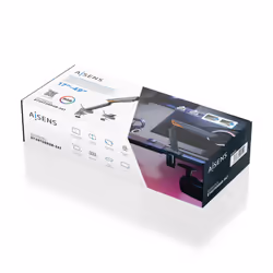 AISENS DT49TSRRGB-347 Supporti a parete per TV 124,5 cm (49") Scrivania Nero, Grigio - Vista aggiuntiva 6