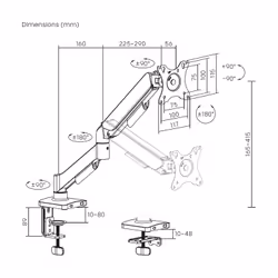 AISENS DT32TSR-355 Supporti a parete per TV 81,3 cm (32") Scrivania Nero - Vista aggiuntiva 7