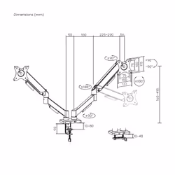 AISENS DT32TSR-357 Supporti a parete per TV 81,3 cm (32") Scrivania Nero - Vista aggiuntiva 7
