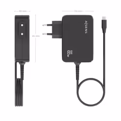 AISENS ASCH-1PD100WL50-BK Caricabatterie per dispositivi mobili Fotocamera, GPS, Telefono cellulare, Computer portatile, Smartphone, Tablet, Universale Nero AC Ricarica rapida Interno - Vista aggiuntiva 4