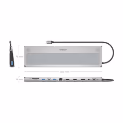 AISENS ASUC-12P020-GR replicatore di porte e docking station per laptop Cablato USB 3.2 Gen 1 (3.1 Gen 1) Type-C Grigio - Vista aggiuntiva 4