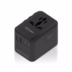 AISENS ASPS-2A3C09-BK, Interno, AC, 15 V, 3 A, Nero