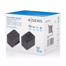 AISENS ASPS-2A3C09-BK Caricabatterie per dispositivi mobili Universale Nero AC Ricarica rapida Interno - Vista aggiuntiva 7