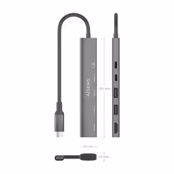 AISENS ASUC-5P022-GR replicatore di porte e docking station per laptop Cablato USB 3.2 Gen 1 (3.1 Gen 1) Type-C Grigio - Vista aggiuntiva 4