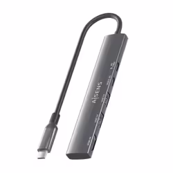 AISENS ASUC-5P022-GR replicatore di porte e docking station per laptop Cablato USB 3.2 Gen 1 (3.1 Gen 1) Type-C Grigio - Vista aggiuntiva 8