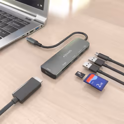 AISENS ASUC-6P023-GR replicatore di porte e docking station per laptop Cablato USB 3.2 Gen 1 (3.1 Gen 1) Type-C Grigio - Vista aggiuntiva 5
