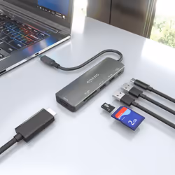 AISENS ASUC-6P023-GR replicatore di porte e docking station per laptop Cablato USB 3.2 Gen 1 (3.1 Gen 1) Type-C Grigio - Vista aggiuntiva 6