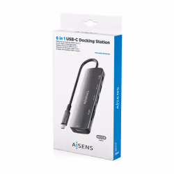 AISENS ASUC-6P023-GR replicatore di porte e docking station per laptop Cablato USB 3.2 Gen 1 (3.1 Gen 1) Type-C Grigio - Vista aggiuntiva 7