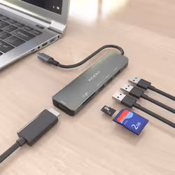 AISENS ASUC-6P024-GR replicatore di porte e docking station per laptop Cablato USB 3.2 Gen 1 (3.1 Gen 1) Type-C Grigio - Vista aggiuntiva 5
