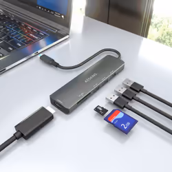 AISENS ASUC-6P024-GR replicatore di porte e docking station per laptop Cablato USB 3.2 Gen 1 (3.1 Gen 1) Type-C Grigio - Vista aggiuntiva 6