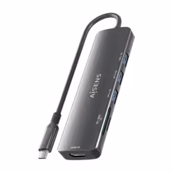AISENS ASUC-6P024-GR replicatore di porte e docking station per laptop Cablato USB 3.2 Gen 1 (3.1 Gen 1) Type-C Grigio - Vista aggiuntiva 8