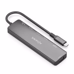 AISENS ASUC-7P025-GR replicatore di porte e docking station per laptop Cablato USB 3.2 Gen 1 (3.1 Gen 1) Type-C Grigio - Vista aggiuntiva 2