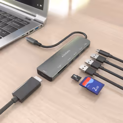 AISENS ASUC-7P025-GR replicatore di porte e docking station per laptop Cablato USB 3.2 Gen 1 (3.1 Gen 1) Type-C Grigio - Vista aggiuntiva 5