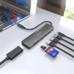 AISENS ASUC-7P025-GR replicatore di porte e docking station per laptop Cablato USB 3.2 Gen 1 (3.1 Gen 1) Type-C Grigio - Vista aggiuntiva 6