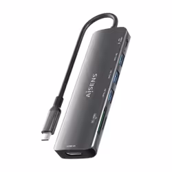 AISENS ASUC-7P025-GR replicatore di porte e docking station per laptop Cablato USB 3.2 Gen 1 (3.1 Gen 1) Type-C Grigio - Vista aggiuntiva 8
