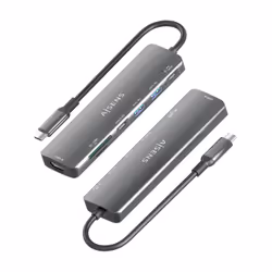AISENS ASUC-7P026-GR replicatore di porte e docking station per laptop Cablato USB 3.2 Gen 1 (3.1 Gen 1) Type-C Grigio - Vista aggiuntiva 3