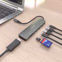 AISENS ASUC-7P026-GR replicatore di porte e docking station per laptop Cablato USB 3.2 Gen 1 (3.1 Gen 1) Type-C Grigio - Vista aggiuntiva 5