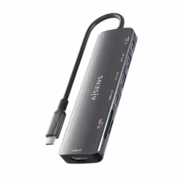 AISENS ASUC-7P026-GR replicatore di porte e docking station per laptop Cablato USB 3.2 Gen 1 (3.1 Gen 1) Type-C Grigio - Vista aggiuntiva 8