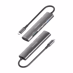 AISENS ASUC-7P027-GR replicatore di porte e docking station per laptop Cablato USB 3.2 Gen 1 (3.1 Gen 1) Type-C Grigio - Vista aggiuntiva 3