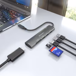 AISENS ASUC-7P027-GR replicatore di porte e docking station per laptop Cablato USB 3.2 Gen 1 (3.1 Gen 1) Type-C Grigio - Vista aggiuntiva 6