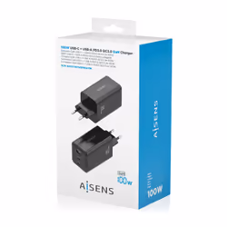AISENS ASCH-100W3P052-BK Caricabatterie per dispositivi mobili Universale Nero AC Ricarica rapida Interno - Vista aggiuntiva 7
