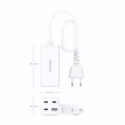 AISENS ASCH-100W4P053-W Caricabatterie per dispositivi mobili Universale Bianco AC Ricarica rapida Interno - Vista aggiuntiva 4