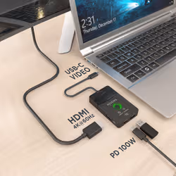 AISENS ASWL-H2KDC30M05-BK replicatore di porte e docking station per laptop Con cavo e senza cavo USB 3.2 Gen 1 (3.1 Gen 1) Type-C Nero - Vista aggiuntiva 5