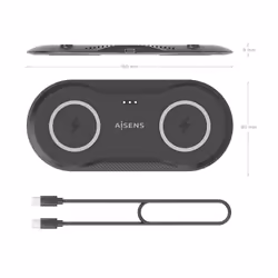 AISENS ASCH-15W2WC060-BK Caricabatterie - Vista aggiuntiva 5