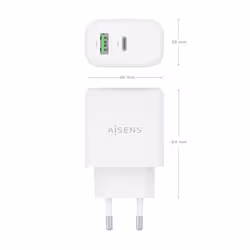 AISENS A110-0971 Caricabatterie per dispositivi mobili Fotocamera, GPS, Telefono cellulare, Computer portatile, Smartphone, Tablet, Universale Bianco AC Ricarica rapida Interno - Vista aggiuntiva 4
