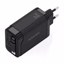 AISENS ASCH-65W3P071-BK Caricabatterie per dispositivi mobili Fotocamera, GPS, Telefono cellulare, Computer portatile, Smartphone, Tablet, Universale Nero AC Ricarica rapida Interno - Vista aggiuntiva 2