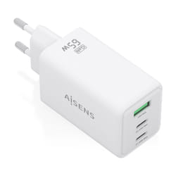 AISENS ASCH-65W3P072-W Caricabatterie per dispositivi mobili Fotocamera, GPS, Telefono cellulare, Computer portatile, Smartphone, Tablet, Universale Bianco AC Ricarica rapida Interno