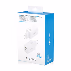 AISENS ASCH-65W3P072-W Caricabatterie per dispositivi mobili Fotocamera, GPS, Telefono cellulare, Computer portatile, Smartphone, Tablet, Universale Bianco AC Ricarica rapida Interno - Vista aggiuntiva 7
