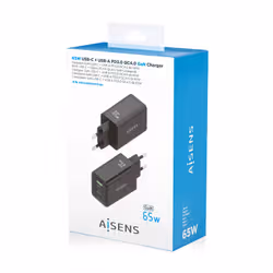 AISENS ASCH-65W3P073-BK Caricabatterie per dispositivi mobili Fotocamera, GPS, Telefono cellulare, Computer portatile, Smartphone, Tablet, Universale Nero AC Ricarica rapida Interno - Vista aggiuntiva 7