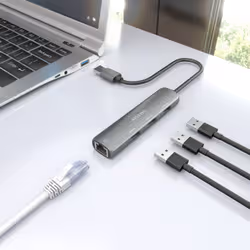AISENS ASUC-4P034-GR replicatore di porte e docking station per laptop Cablato USB 3.2 Gen 1 (3.1 Gen 1) Type-A Grigio - Vista aggiuntiva 6