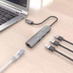 AISENS ASUC-4P034-GR replicatore di porte e docking station per laptop Cablato USB 3.2 Gen 1 (3.1 Gen 1) Type-A Grigio - Vista aggiuntiva 7