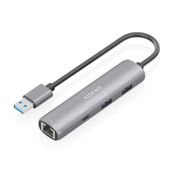 AISENS ASUC-4P035-GR replicatore di porte e docking station per laptop Cablato USB 3.2 Gen 1 (3.1 Gen 1) Type-A Grigio
