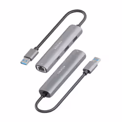 AISENS ASUC-4P035-GR replicatore di porte e docking station per laptop Cablato USB 3.2 Gen 1 (3.1 Gen 1) Type-A Grigio - Vista aggiuntiva 3