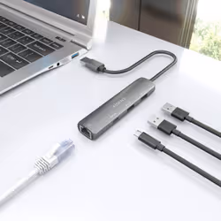 AISENS ASUC-4P035-GR replicatore di porte e docking station per laptop Cablato USB 3.2 Gen 1 (3.1 Gen 1) Type-A Grigio - Vista aggiuntiva 6