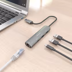 AISENS ASUC-4P035-GR replicatore di porte e docking station per laptop Cablato USB 3.2 Gen 1 (3.1 Gen 1) Type-A Grigio - Vista aggiuntiva 7